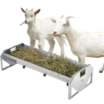 Livestock Feeding Trough, Galvanized Steel, 22 Gallon, 45 Inch