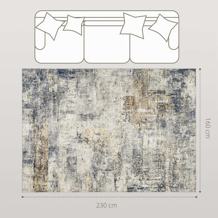 Koberec do obývacího pokoje, polyester, moderní vzor, pratelný, šedý