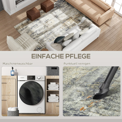 Koberec do obývacího pokoje, polyester, moderní vzor, pratelný, šedý