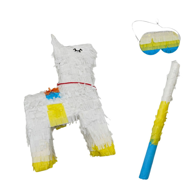 Piňata lama, sada s tyčí a maskou