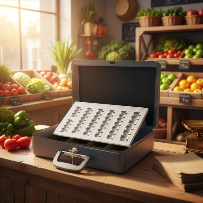 Uzamykatelná železná pokladna s vyjímatelnou vložkou