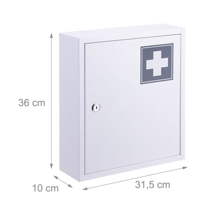 Abschließbarer Medikamentenschrank, 3 Fächer, Wandmontage