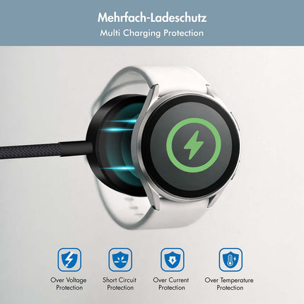 LogiLink Magnetic Charger for Galaxy Watch 3–8, Active 1/2, Ultra, USB-C, Black
