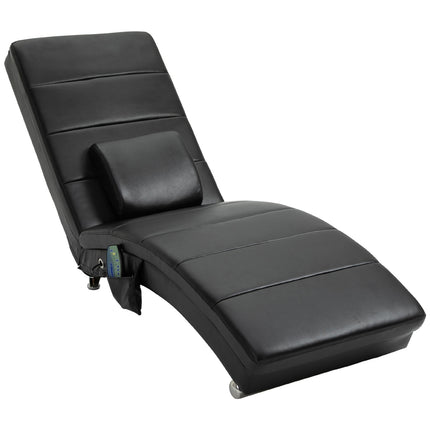 Masážní relaxační křeslo, vysoká opěrka, umělá kůže, černá