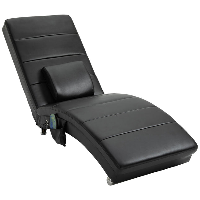 Masážní relaxační křeslo, vysoká opěrka, umělá kůže, černá