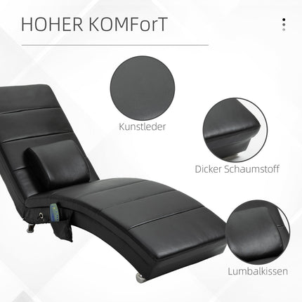 Masážní relaxační křeslo, vysoká opěrka, umělá kůže, černá
