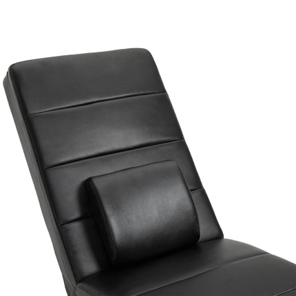 Masážní relaxační křeslo, vysoká opěrka, umělá kůže, černá