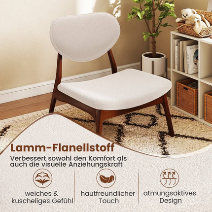 Lounge Chair Set with Side Table, Beige, 3-Piece