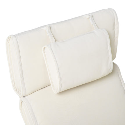 Polstr na venkovní židli krémově bílý, polyester, 198x53x5 cm