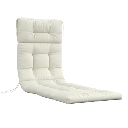 Polstr na zahradní židli krémově bílý, polyester, 200x60x13cm