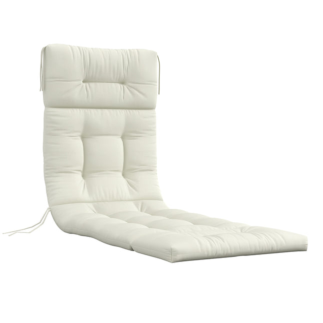 Polstr na zahradní židli krémově bílý, polyester, 200x60x13cm