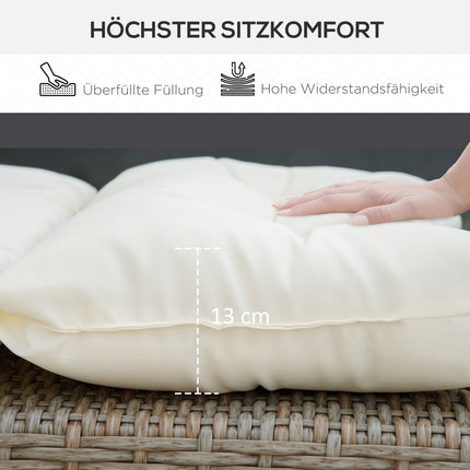 Polstr na zahradní židli krémově bílý, polyester, 200x60x13cm
