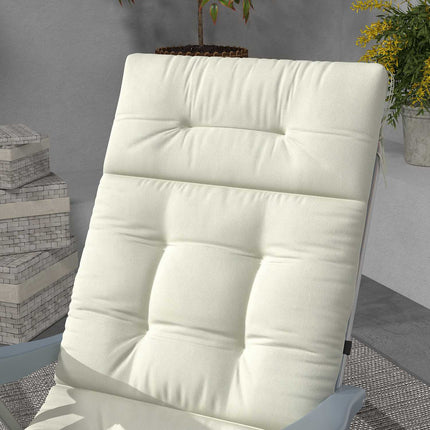 Polstr na zahradní židli krémově bílý, polyester, 200x60x13cm