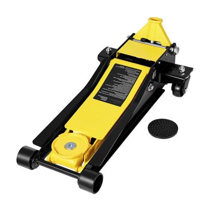 Low Profile Floor Jack, 2 Ton Steel Dual-Piston, 75–505 mm