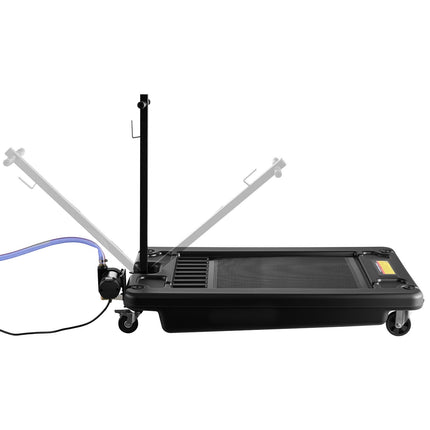 Low-Profile Rolling Oil Drain Pan, 17 Gal, Pump Hose