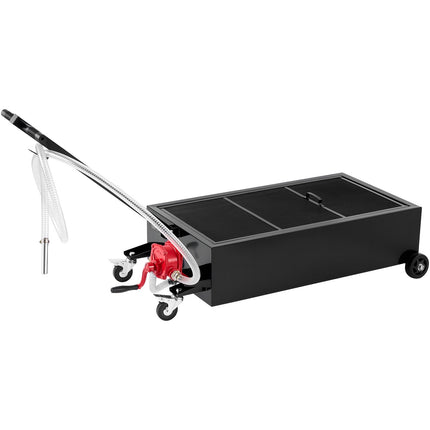 Low Profile Rolling Oil Drain Pan, 25 Gallon, Hand Pump