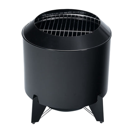 Low-Smoke Fire Bowl & Grill, Steel, Black, 46x52 cm