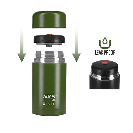Termoska na jídlo 1000ml, zelená, izolační