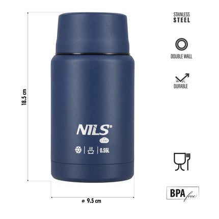 Termoska na jídlo 550ml nerezová, modrá