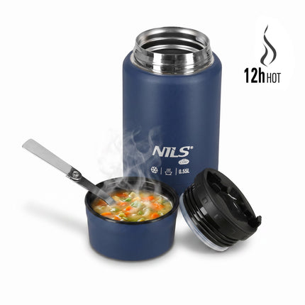 Termoska na jídlo 550ml nerezová, modrá