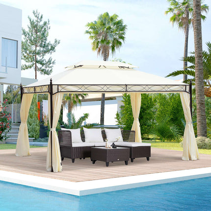 Krémový luxusní zahradní pavilon 3x4 m – ideální na terasu