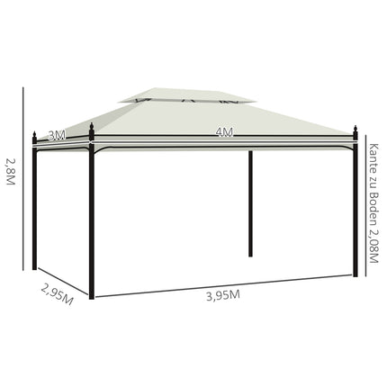 Krémový luxusní zahradní pavilon 3x4 m – ideální na terasu