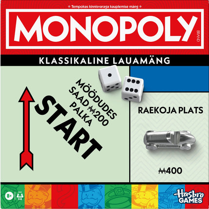 MONOPOLY klasická desková hra – obnovená edice v estonštině