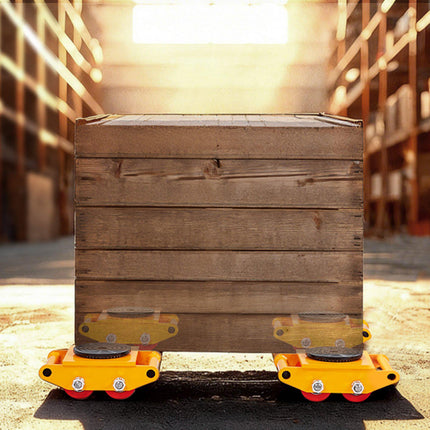Machinery Skate Dolly 6 Ton, 4 PU Wheels, 360 Swivel