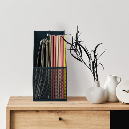Magazine holder in mesh 2 compartments