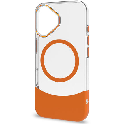 Magdual pouzdro kompatibilní s MagSafe iPhone 16, oranžová + průhledná