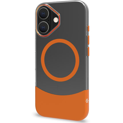 Magdual pouzdro kompatibilní s MagSafe iPhone 16, oranžová + průhledná