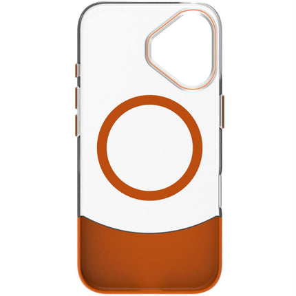Magdual pouzdro kompatibilní s MagSafe iPhone 16, oranžová + průhledná