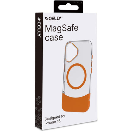 Magdual pouzdro kompatibilní s MagSafe iPhone 16, oranžová + průhledná
