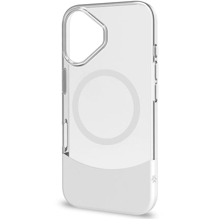 Magdual MagSafe kompatible Hülle iPhone 16 Weiß + Transparent