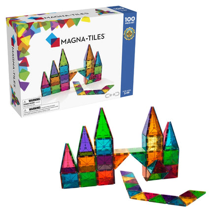 Magna-Tiles magnetické stavební dlaždice Clear Colors, 100 dílků