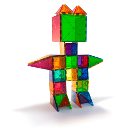 Magna-Tiles magnetické stavební dlaždice Clear Colors, 100 dílků