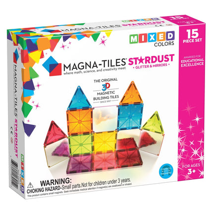 Magna-Tiles magnetické stavební dlaždice Stardust, 15 dílků