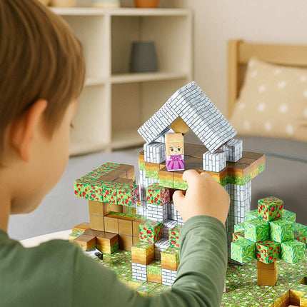 Magnetic Blocks Set, 150 Pieces Forest Castle, Ages 3+