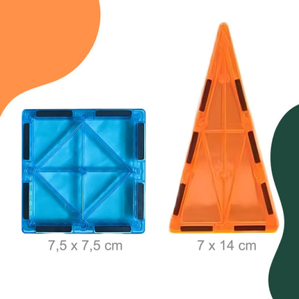 Magnetické stavební kostky – 100 dílků, geometrické tvary