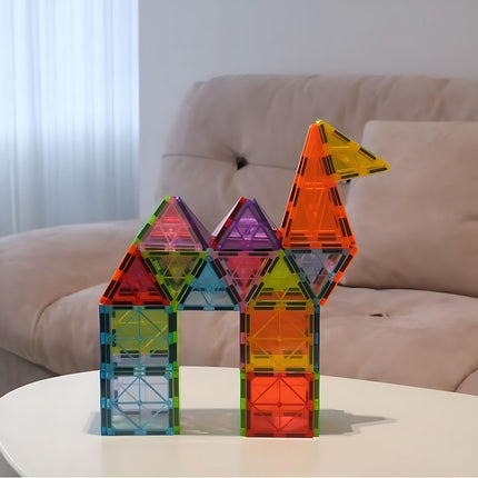 Magnetické stavební kostky – 100 dílků, geometrické tvary