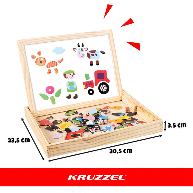Magnetická oboustranná vzdělávací tabule, 108 dílků