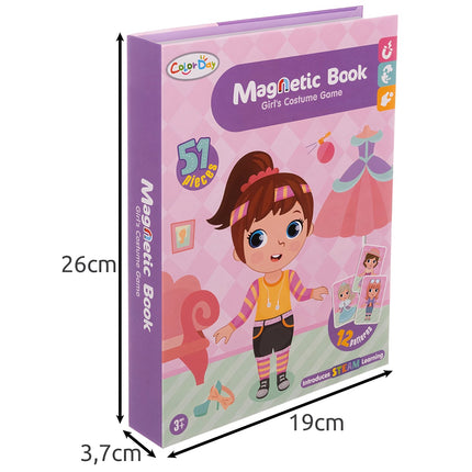 Magnetická oblékací kniha puzzle pro děti, 51 dílků