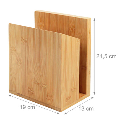 Magnetic Knife Block with Utensil Holder, Bamboo, Natural