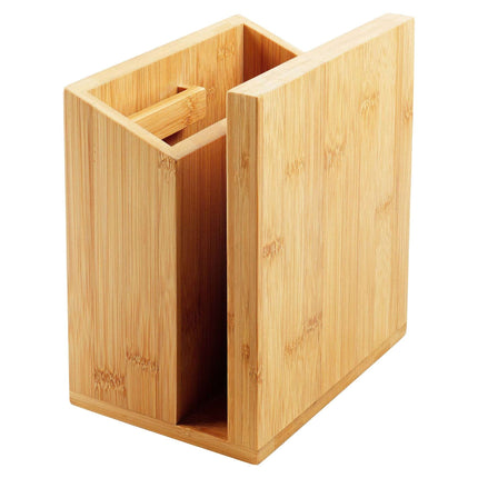 Magnetic Knife Block with Utensil Holder, Bamboo, Natural