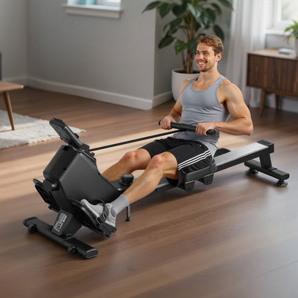 Magnetic Rowing Machine, 16-Level, Foldable, Bluetooth LCD