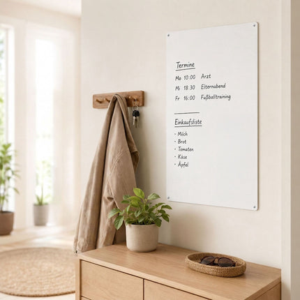 Magnetic Steel White Board, 50x30 cm, Wipe-Clean Surface