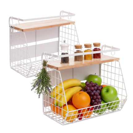 Magnetisches Wand-Obstkorbregal, 2er-Pack