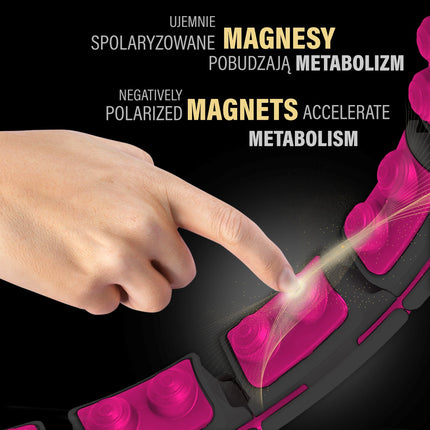 Magnetický zátěžový hula hoop, černá/růžová, s počítadlem