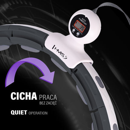 Magnetický zátěžový hula hoop s počítadlem, černá