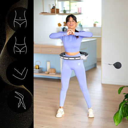 Magnetický zátěžový hula hoop s počítadlem, černá